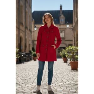 Banana Republic Peacoat Small Red Utility Career Office Workwear Military Style